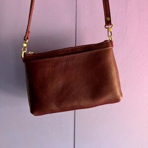 Portland Leather POPPY Crossbody Purse in PLUM Classic